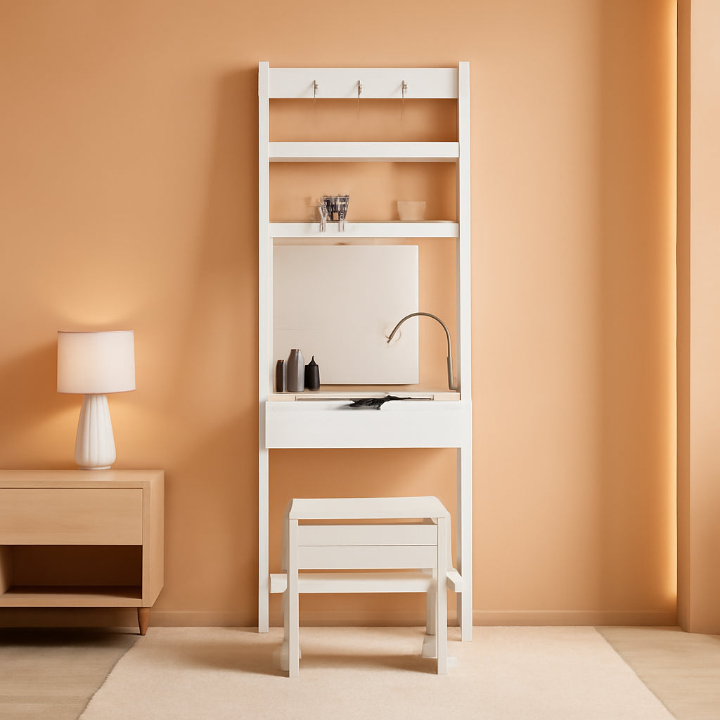 3 In 1 Vanity Table With Flip Top Mirror Makeup Desk