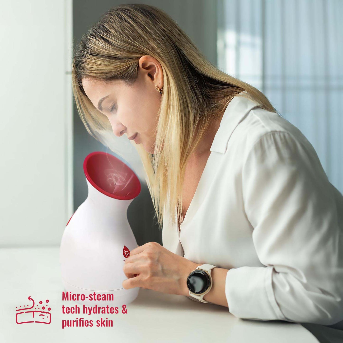 Pursonic Facial Steamer Hot Mist Moisturizing Spa: Nourish Skin Completely Extract Blackheads, Unclog Pores, Relieve Acne and Sunburn, Rejuvenate and Hydrate Your Skin for a Youthful Complexion