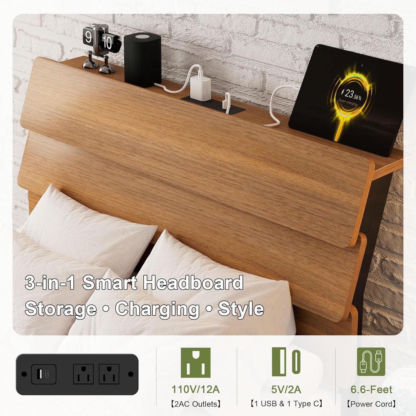 Twin Size Floating Bed Frame With RGB LED Lighting