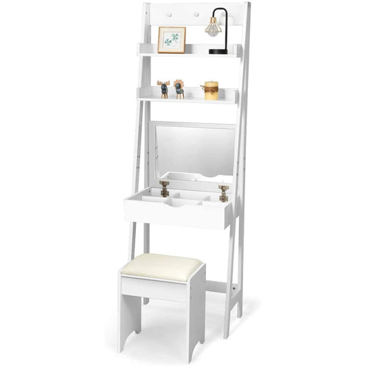 3 In 1 Vanity Table With Flip Top Mirror Makeup Desk