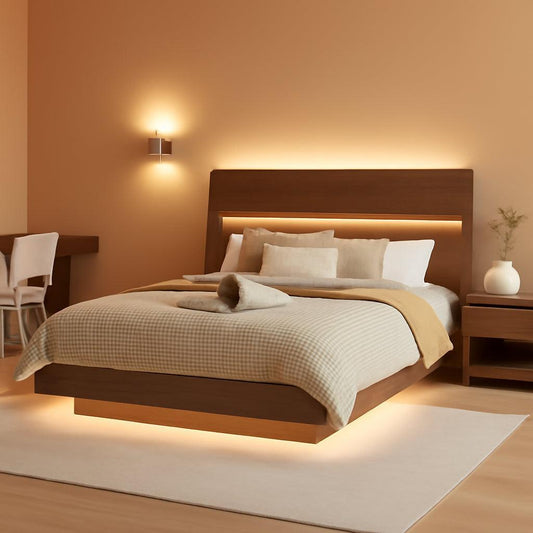Twin Size Floating Bed Frame With RGB LED Lighting