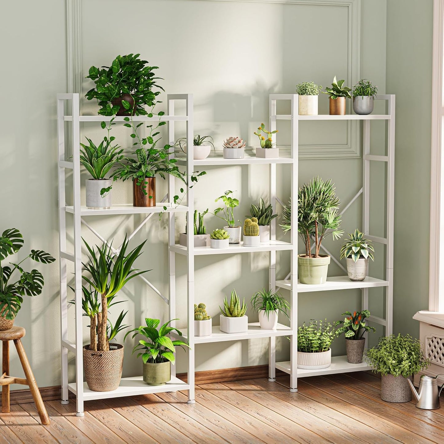 White 11 Shelf Open Display Bookcase For Home Office