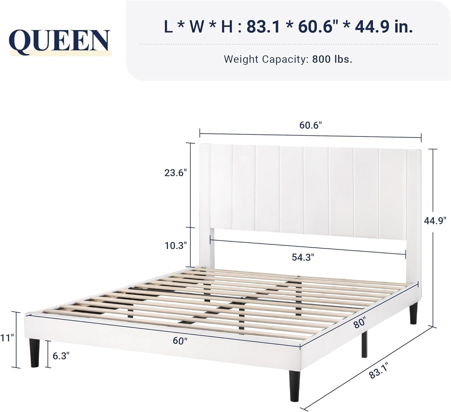 Queen Velvet Upholstered Bed Frame With Tufted Headboard