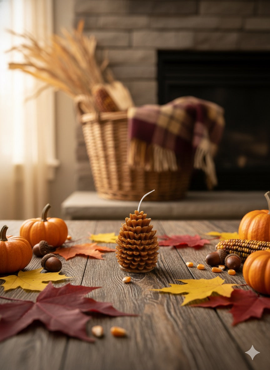 Handmade Pinecone Candle – Rustic Fall Décor