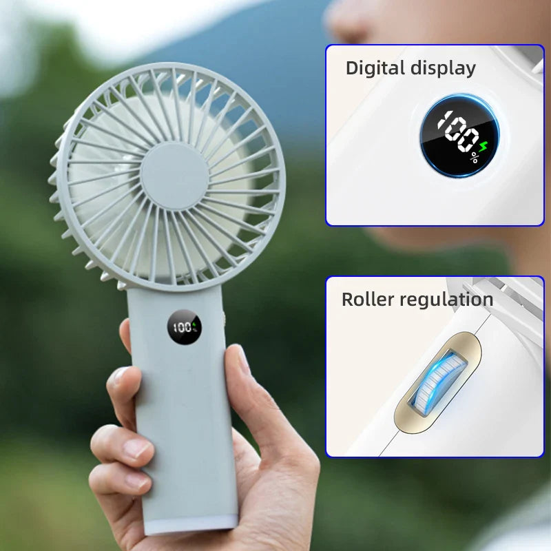 Portable Handheld High-Speed Fan with LED Display