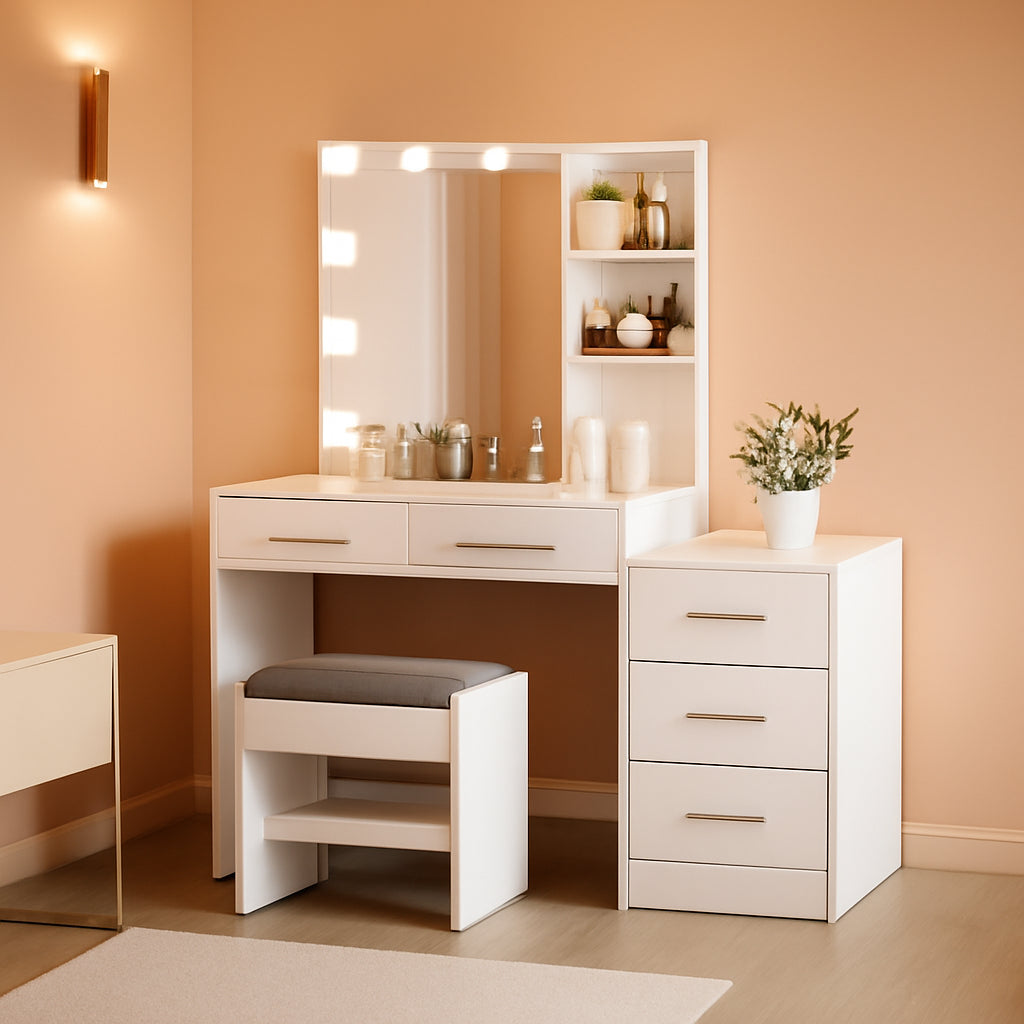 Large Vanity Table With 10 LED Lights And Solid Build