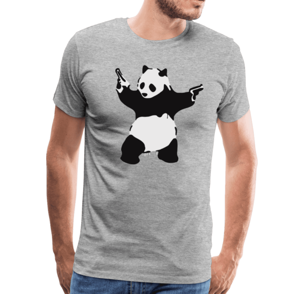 Banksy Pandamonium Armed Panda Artwork T-Shirt