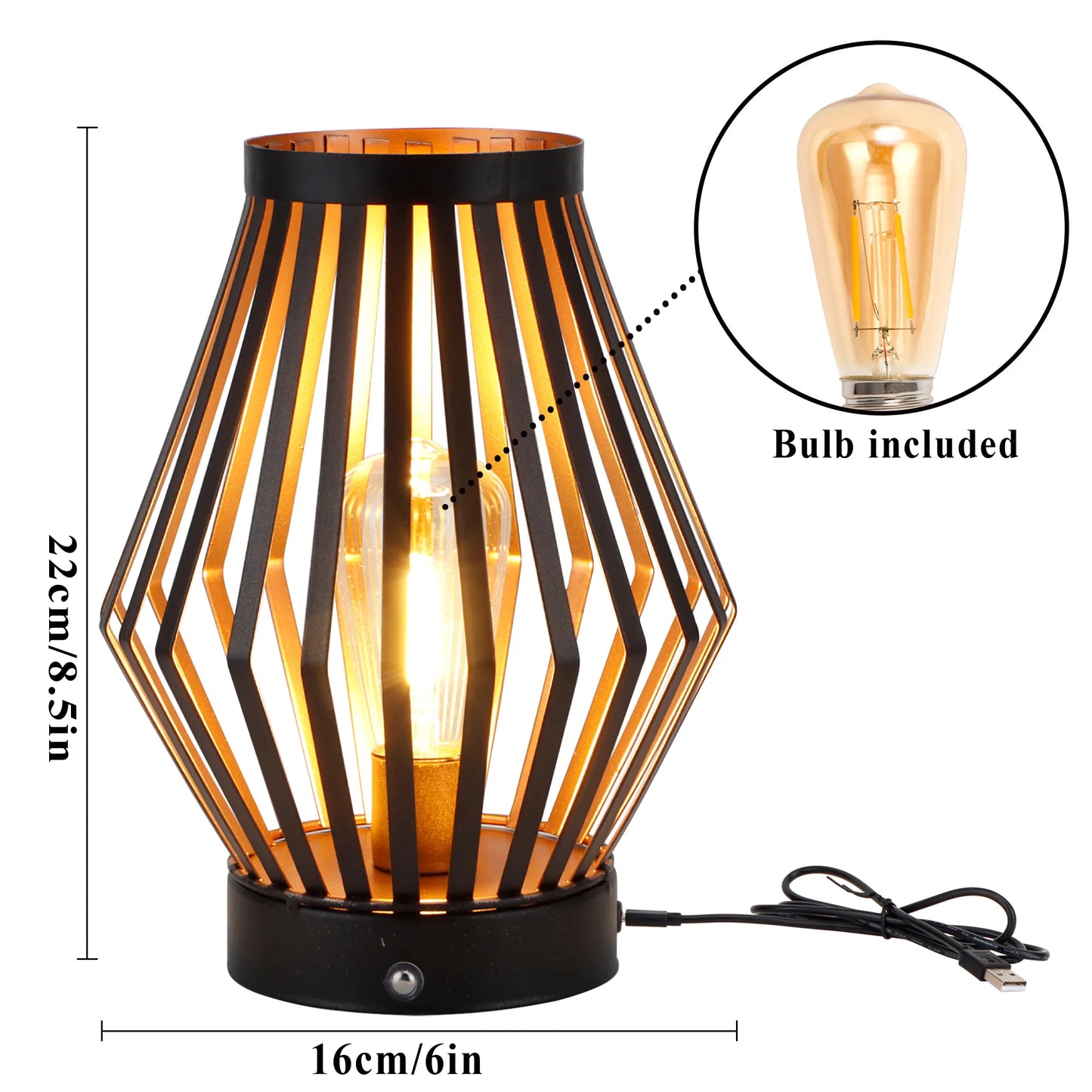 Set of 2 Dimmable Bedside Table Lamps