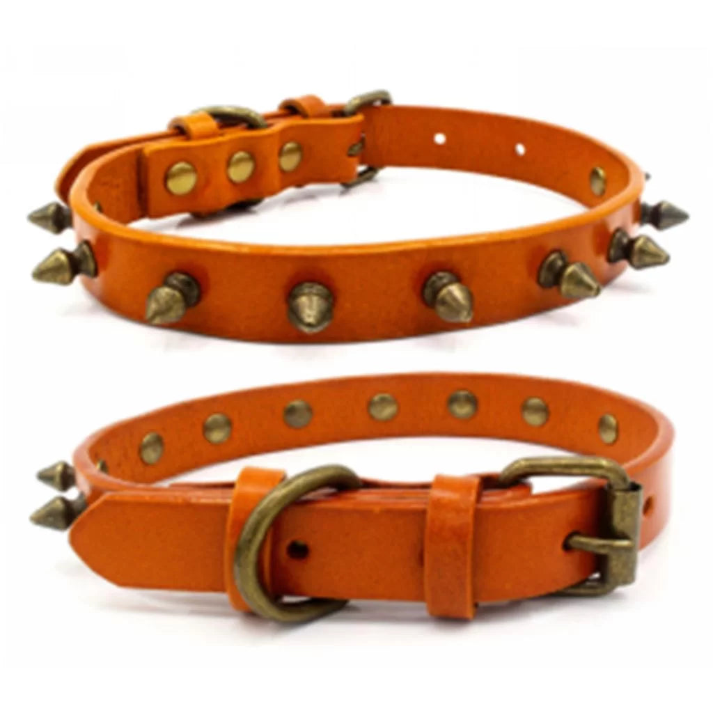 Orange Spike Dog Collar - by Doggy Doo Little