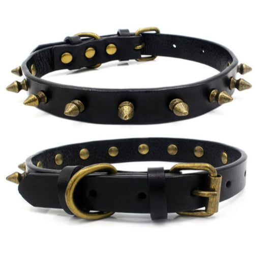 Black Spike Dog Collar - by Doggy Doo Little