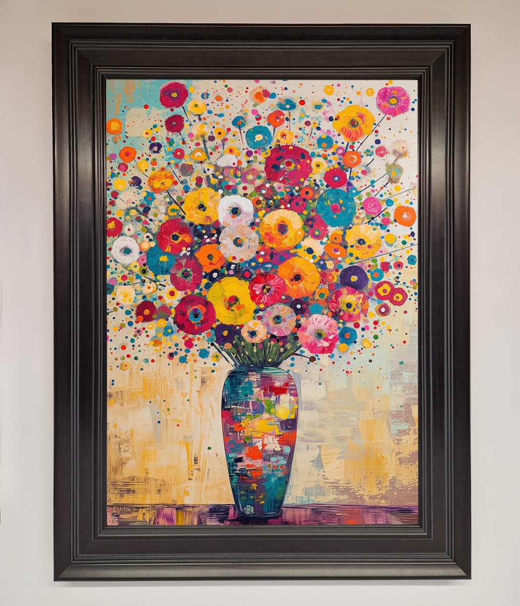 Klimt Style Flowers Framed Poster