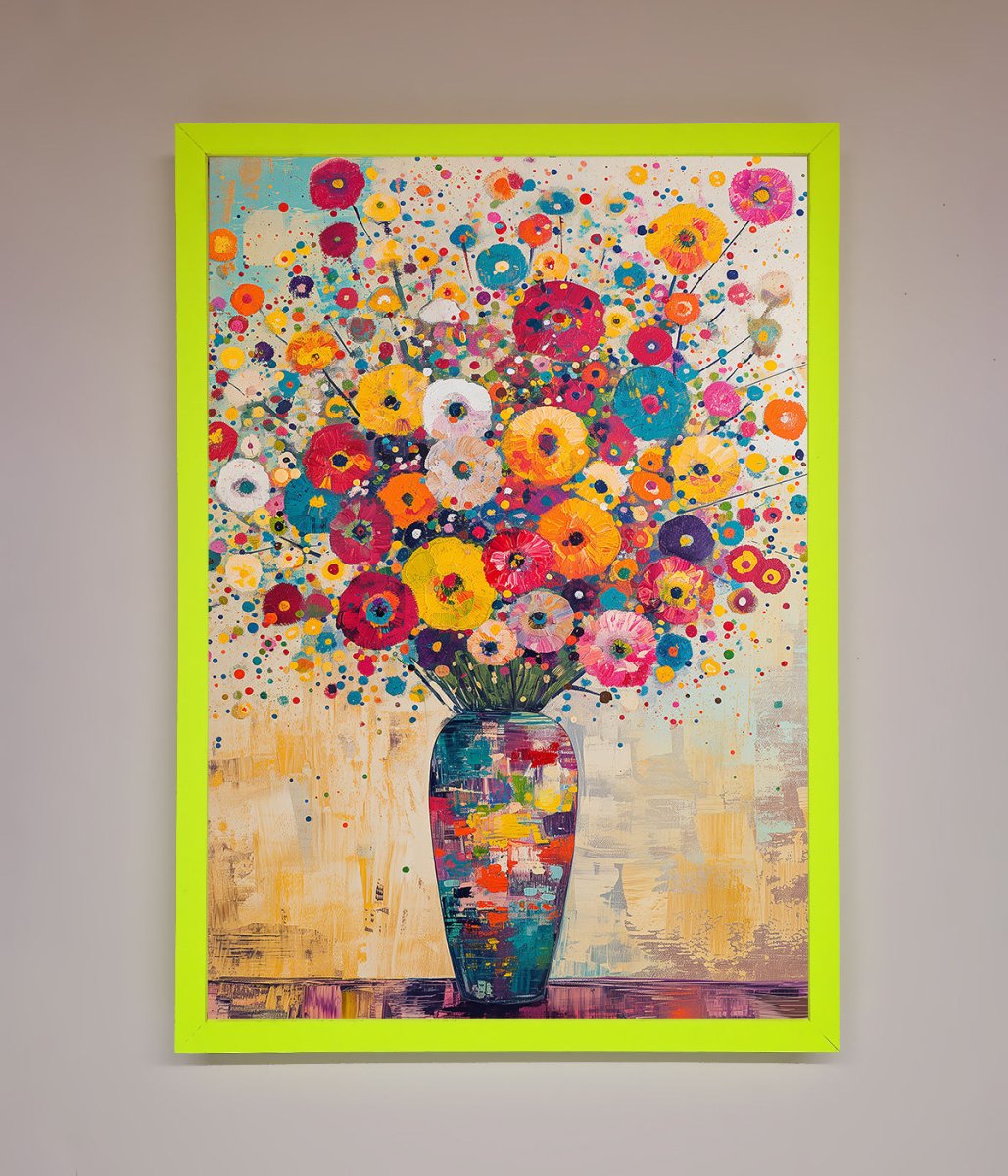 Klimt Style Flowers Framed Poster