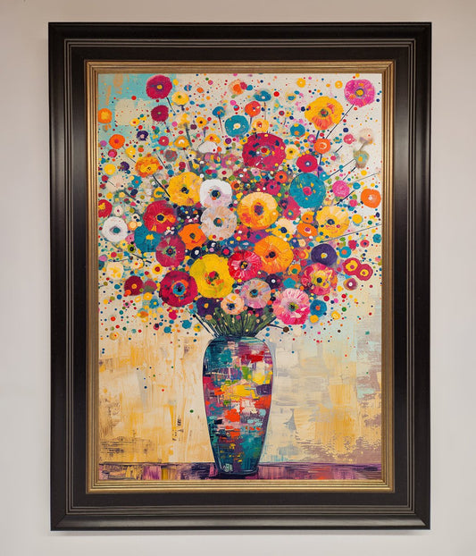Klimt Style Flowers Framed Poster
