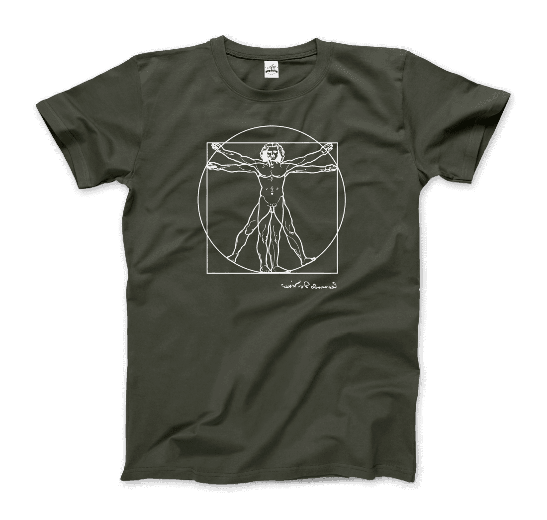 Leonardo Da Vinci, Vitruvian Man Sketch T-Shirt