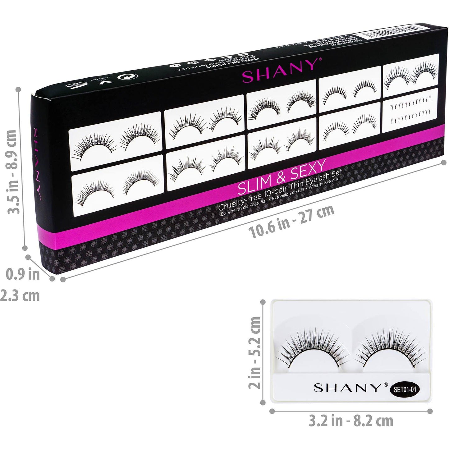 Eyelash extend - set of 10 assorted reusable eyelashes