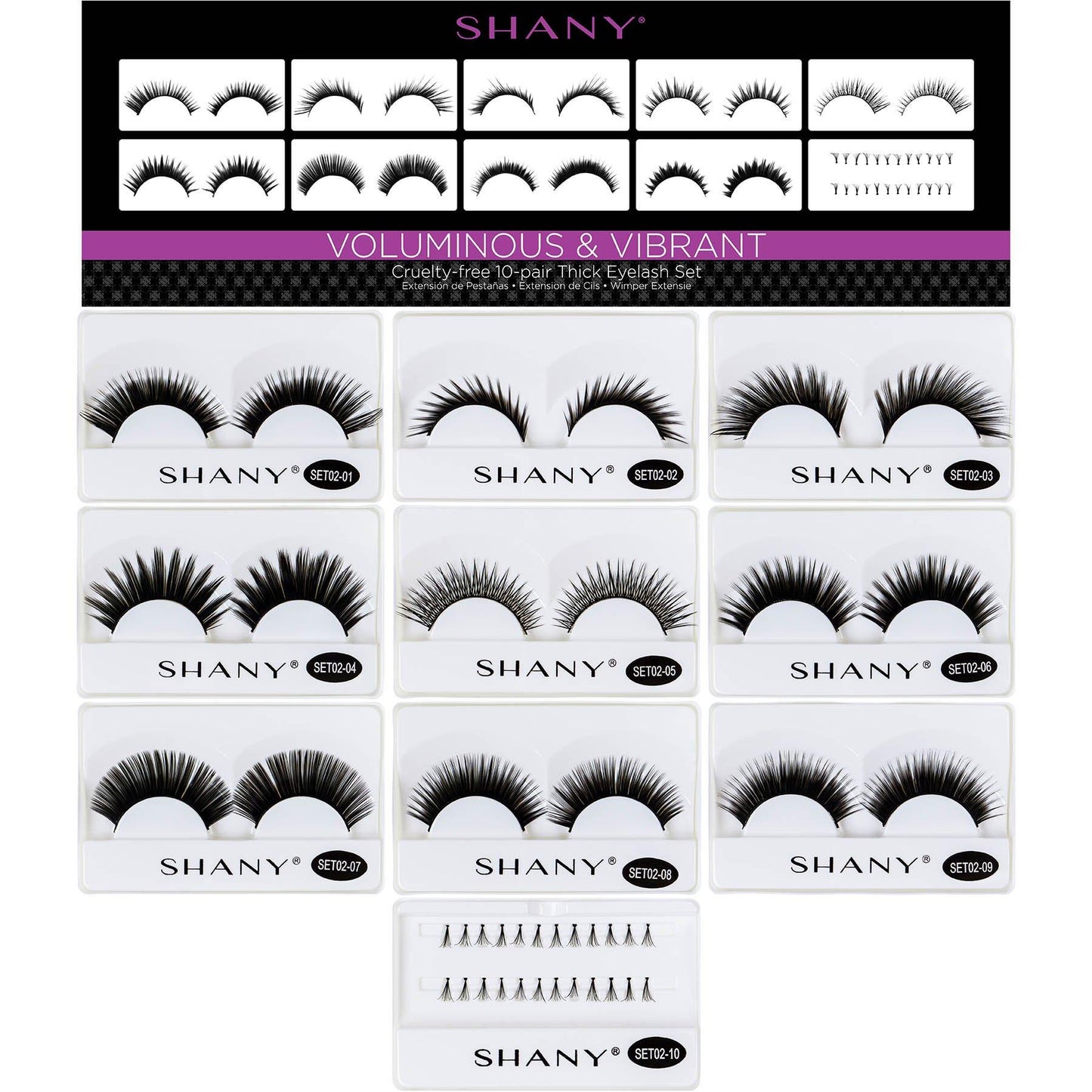 Eyelash extend - set of 10 assorted reusable eyelashes