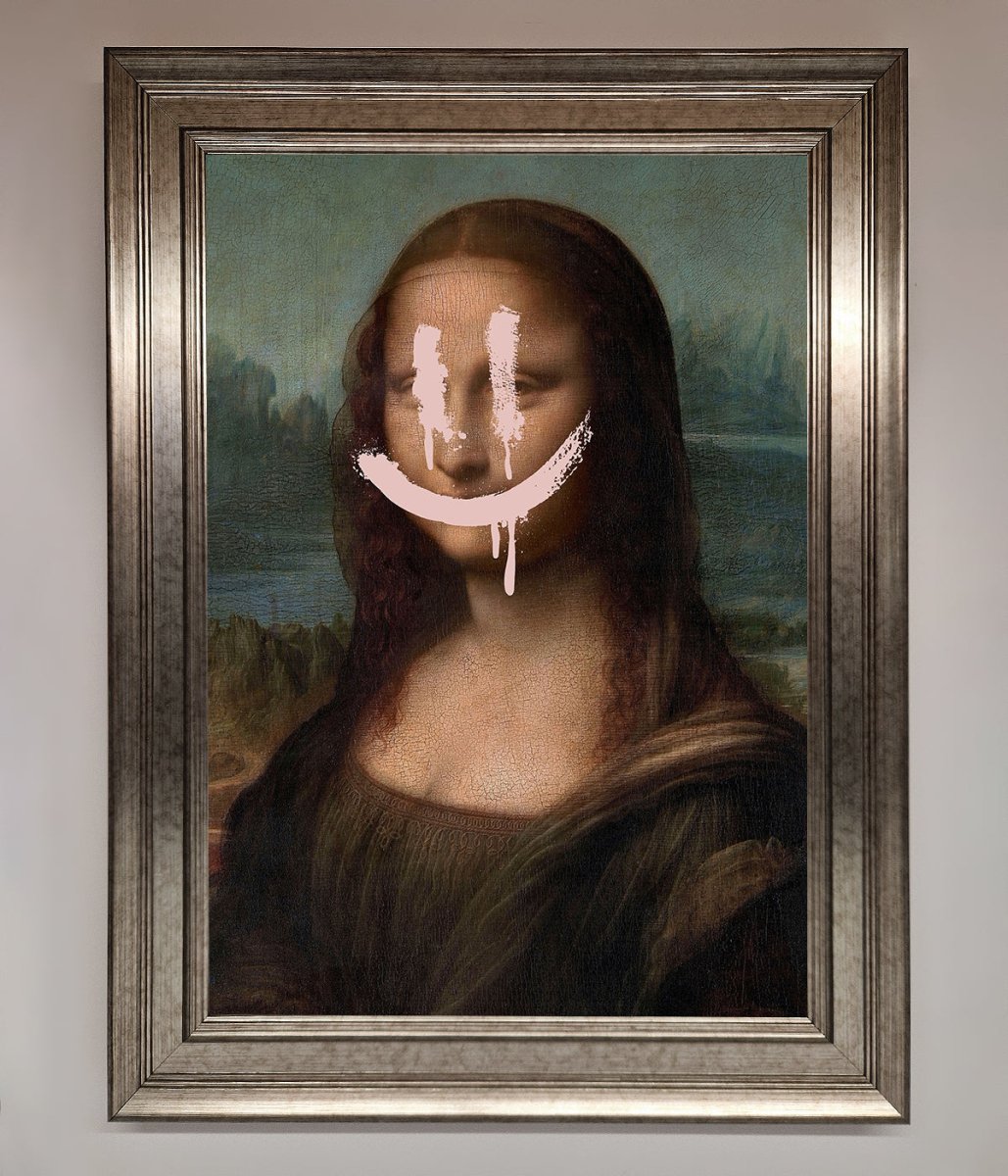 Smiley Mona Framed Poster