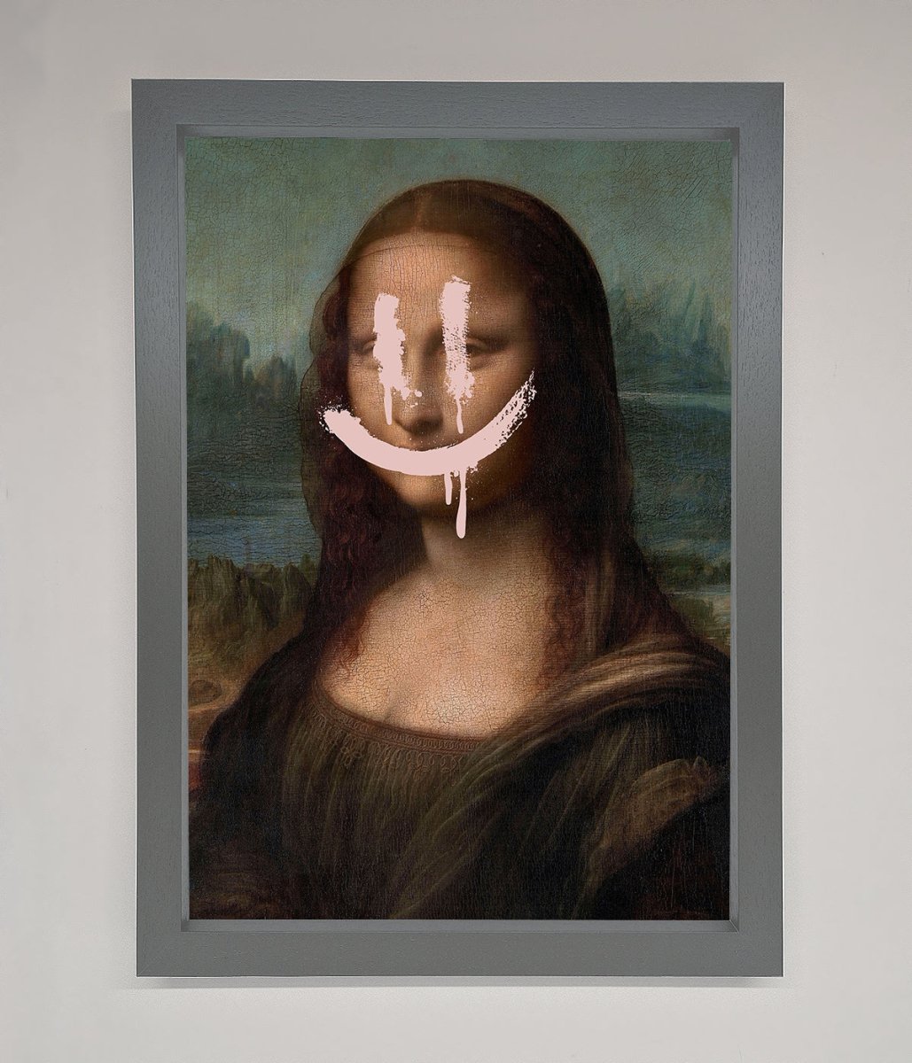Smiley Mona Framed Poster